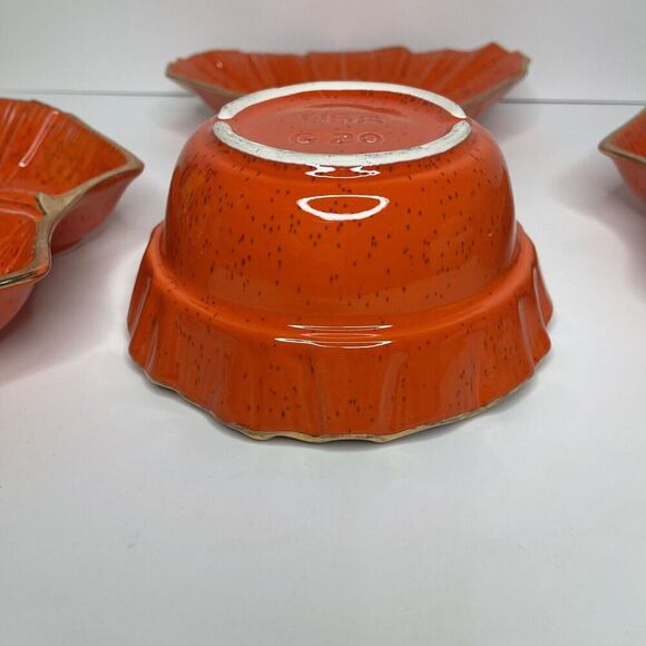 MCM Pottery Sectional Relish Tray REPLACEMENT Dishes‎ Orange Speckle G20 USA - Picture 7 of 12